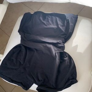 Black strapless romper